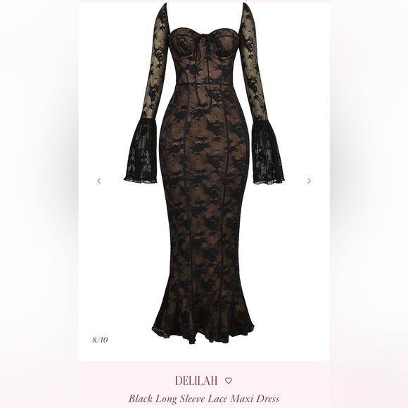 Black longe sleeve lace Maxi Dress - Picture 2 of 2